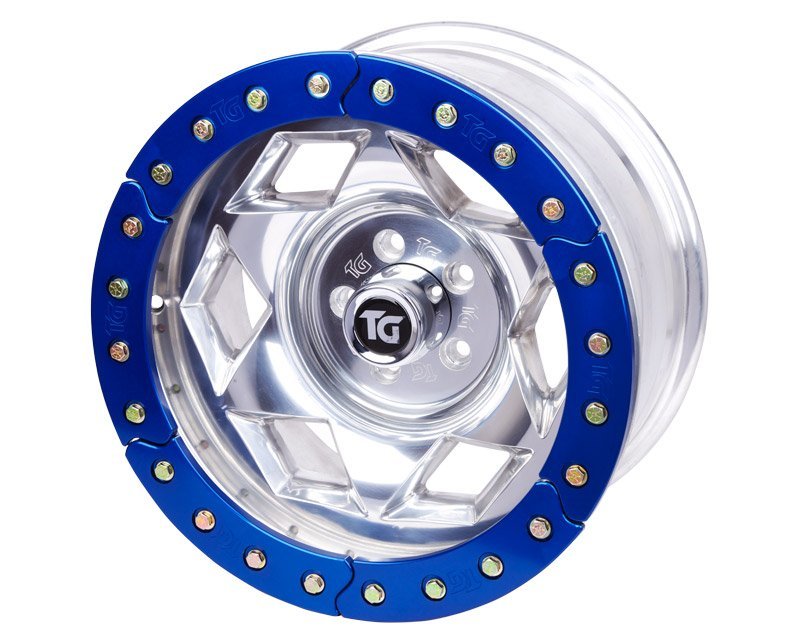 17x9 Inch Aluminum Beadlock Wheel 5 On 4.50 Inch W 3.75 Inch Back Space Orange Segmented Ring Trail Gear