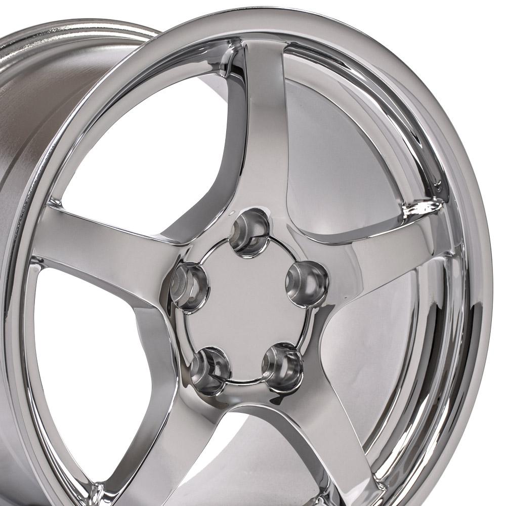 17" Replica Wheel CV05 Fits Chevrolet Corvette - C5 Rim 17x9.5 Chrome Wheel