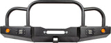 86-95 Suzuki Samurai Front Bumpers - 0-1 Inch Winch Plate Long Ends Grill and Headlight Guard Black Powder Coat Low Range Off Road