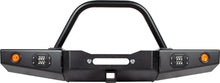 Load image into Gallery viewer, 86-95 Suzuki Samurai Front Bumpers - 2-3 Inch Winch Plate Long Ends Double Bend Stinger Black Powder Coat Low Range Off Road