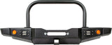 86-95 Suzuki Samurai Front Bumpers - 2-3 Inch Winch Plate Short Ends with Stubby Ends Grill Guard Black Powder Coat Low Range Off Road