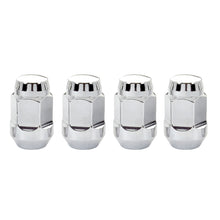Load image into Gallery viewer, McGard Hex Lug Nut (Cone Seat Bulge Style) M12X1.25 / 3/4 Hex / 1.45in. Length (4-Pack) - Chrome