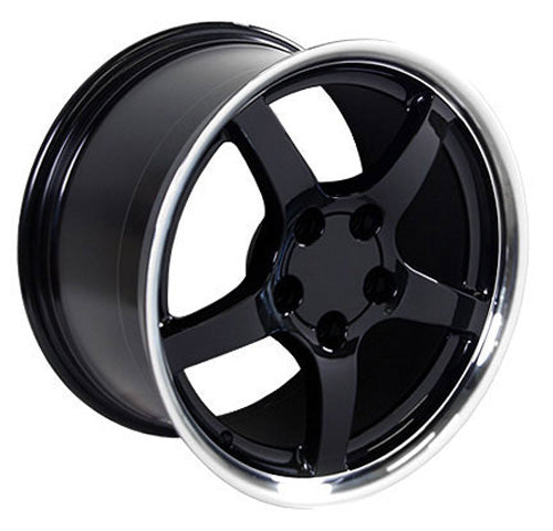 17" Replica Wheel CV05 Fits Chevrolet Corvette - C5 Rim 17x9.5 Black Wheel