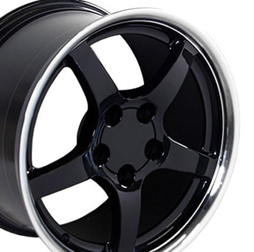 17" Replica Wheel CV05 Fits Chevrolet Corvette - C5 Rim 17x9.5 Black Wheel