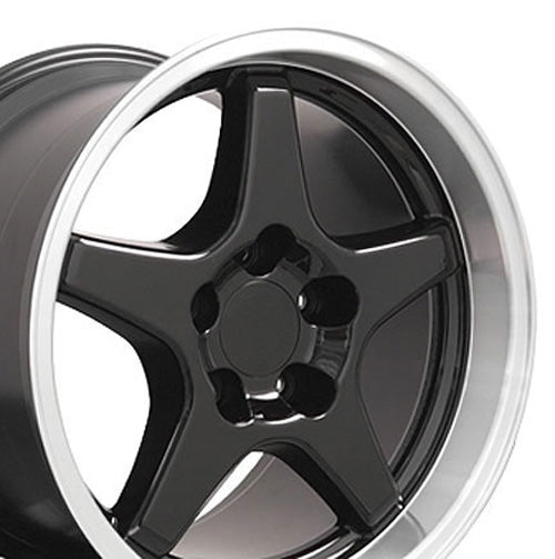 17" Replica Wheel CV01 Fits Chevrolet Corvette - ZR1 Rim 17x11 Black Wheel