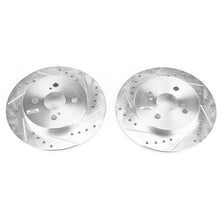 Cargar imagen en el visor de la galería, Power Stop 12-18 Toyota Yaris Rear Evolution Drilled &amp; Slotted Rotors - Pair