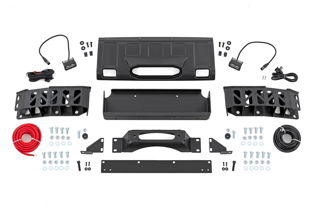 Hidden Winch Mount White SAE Fog Toyota Land Cruiser 4WD (2024-2026) Rough Country