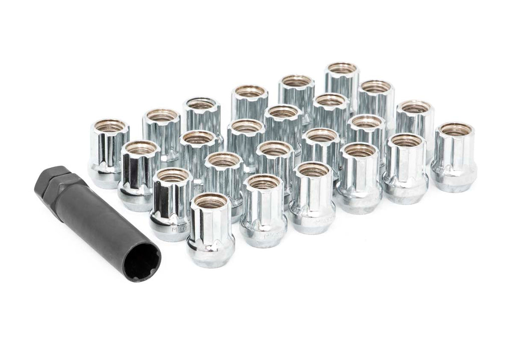 Lug Nut Set M12x1.25 24 Qty Chrome Open End Rough Country