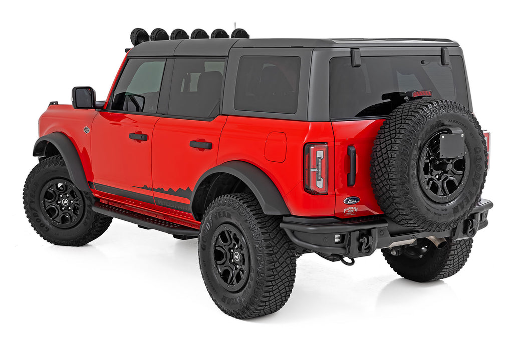 OV2 Running Boards Side Step Bars 4-Door Ford Bronco 4WD (2021-2025) Rough Country