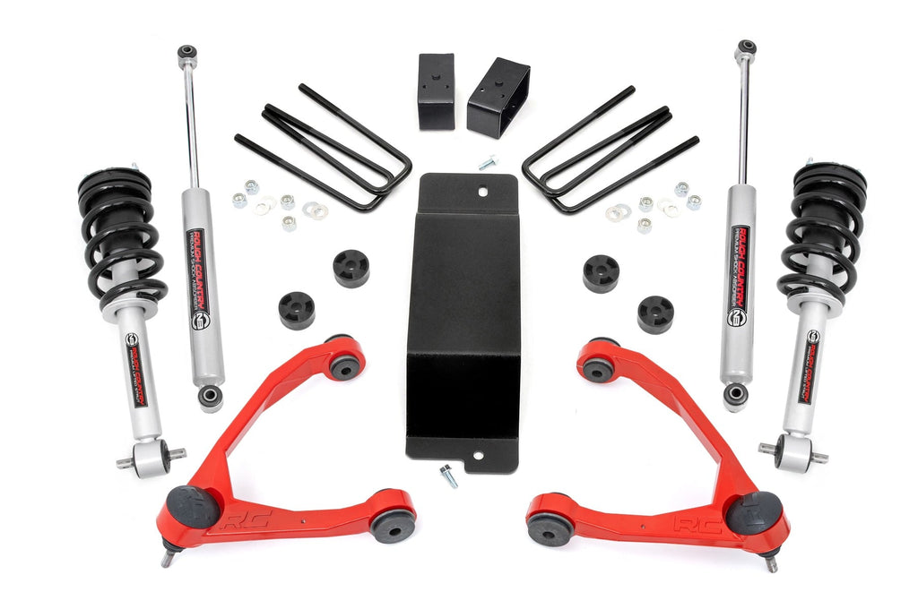 3.5 Inch Lift Kit Forged UCA N3 Strut Red Silverado/Sierra 1500 (14-16) Rough Country