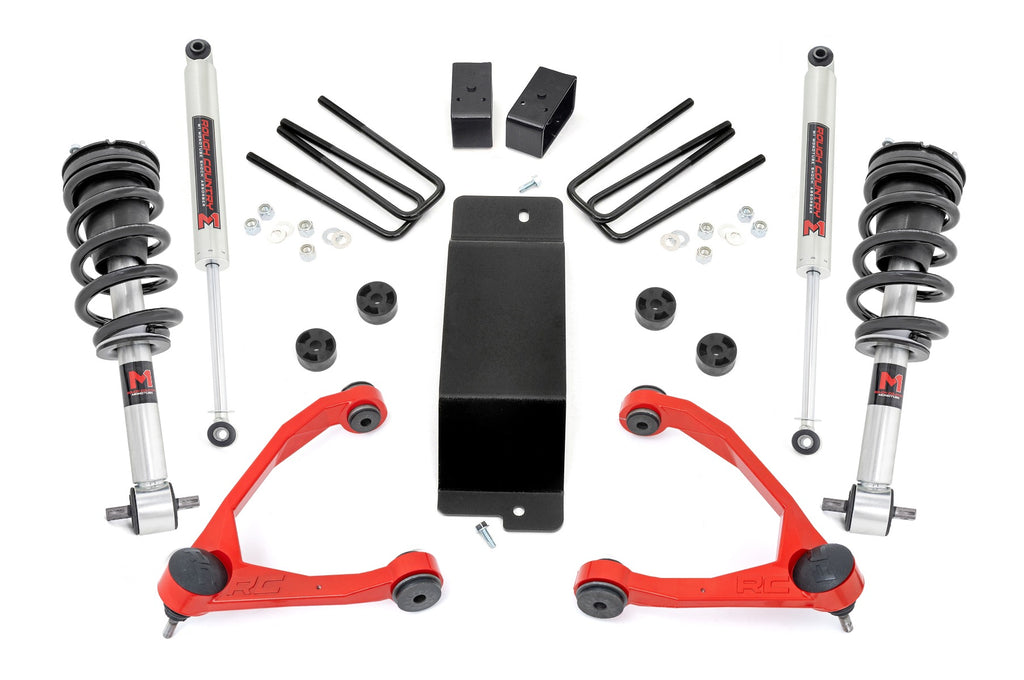3.5 Inch Lift Kit Forged UCA M1 Strut - Red Silverado/Sierra 1500 (14-16) Rough Country