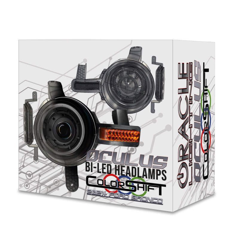 Oracle 2021+ Ford Bronco Oculus Bi-LED Projector Headlights - ColorSHIFT LED SEE WARRANTY