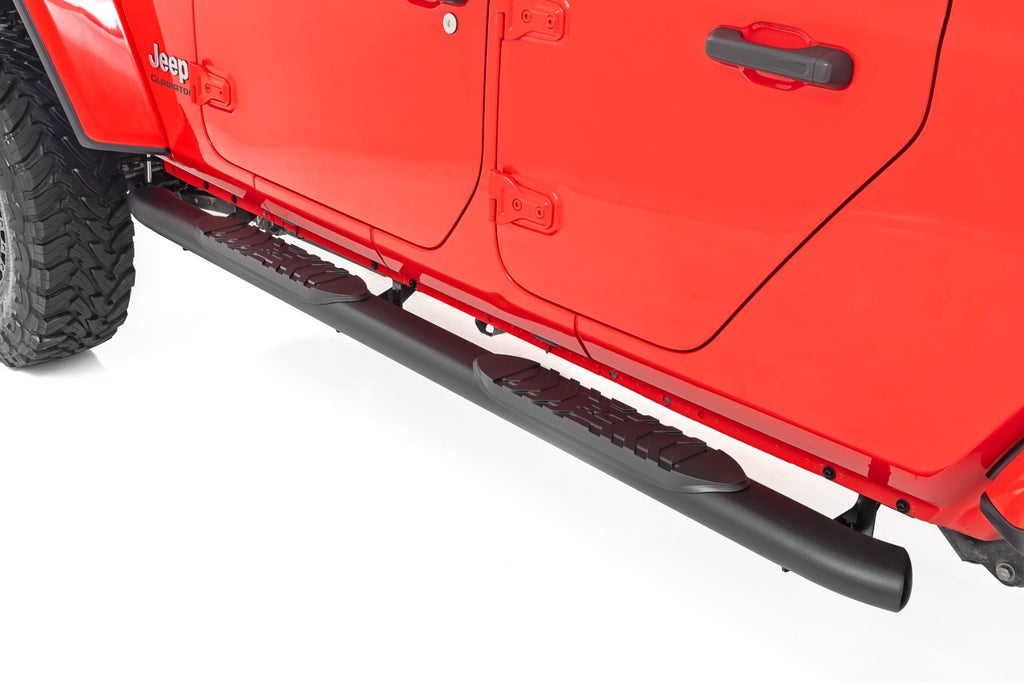 Oval Nerf Steps Black Jeep Gladiator JT 4WD (2020-2025) Rough Country