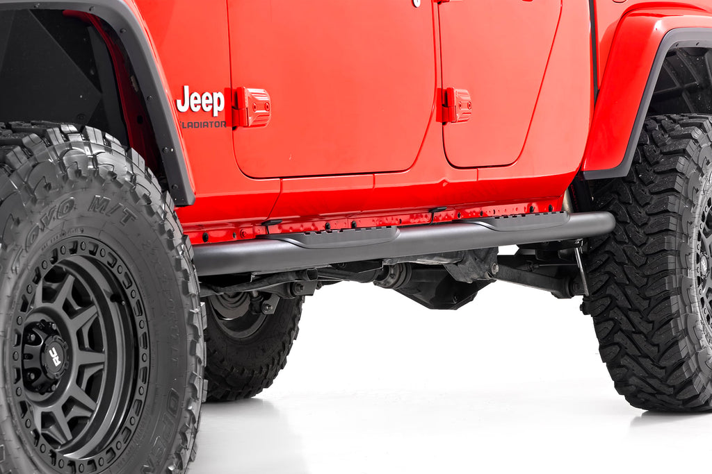 Oval Nerf Steps Black Jeep Gladiator JT 4WD (2020-2025) Rough Country