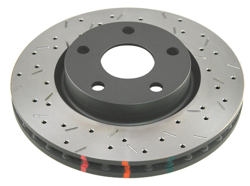 DBA 07-18 Jeep Wrangler Trasero Serie 4000 Rotor perforado y ranurado con sombrero negro