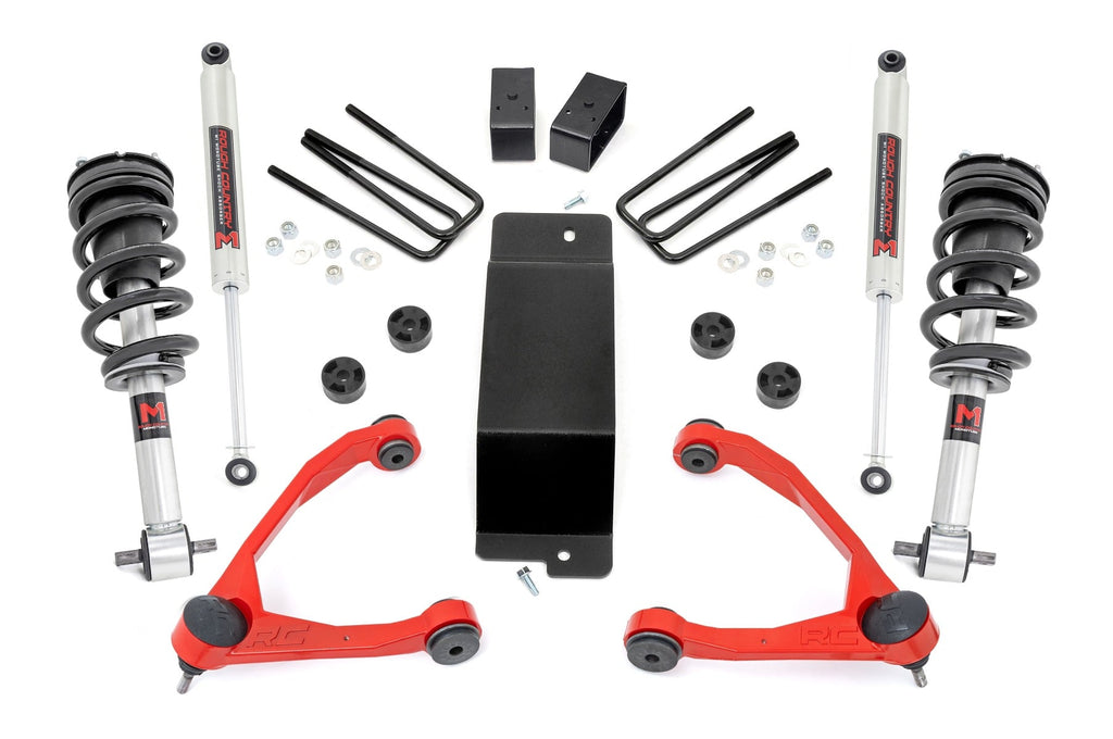 3.5 Inch Lift Kit UCA M1 Struts Red Silverado/Sierra 1500 (07-13) Rough Country