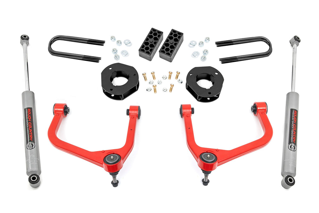 3.5 Inch Lift Kit Rear Mono Leaf Red Chevy Silverado 1500 2WD/4WD (2022-2024) Rough Country