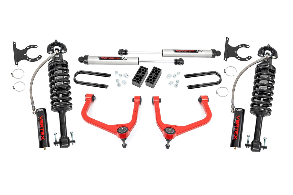 3.5 Inch Lift Kit Vertex/V2 Rear Mono Leaf Red Chevy Silverado 1500 (25-26) Rough Country