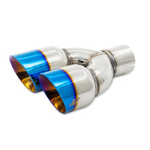 Cargar imagen en el visor de la galería, Mishimoto Dual Offset Tips 2.5in Inlet 3in Outlet Slash Cut - Burnt