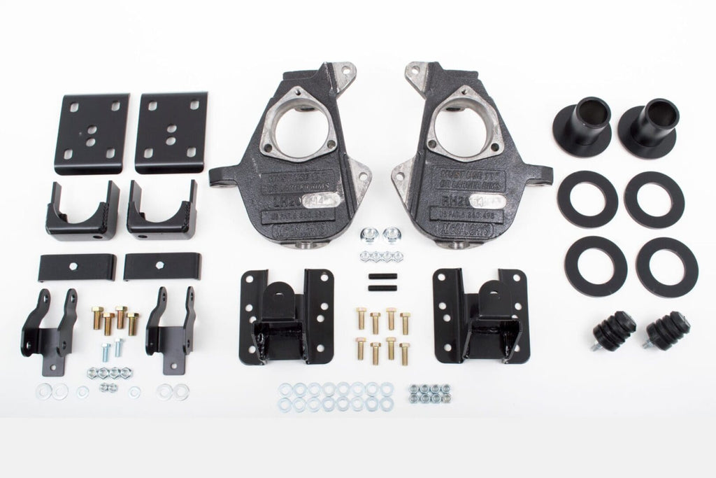 McGaughy's 3-4/5-6 Inch Spindle/Flip Kit Lowering Kit 2014-2018 Silverado/Sierra 1500 with Cast Steel Control Arms 2WD