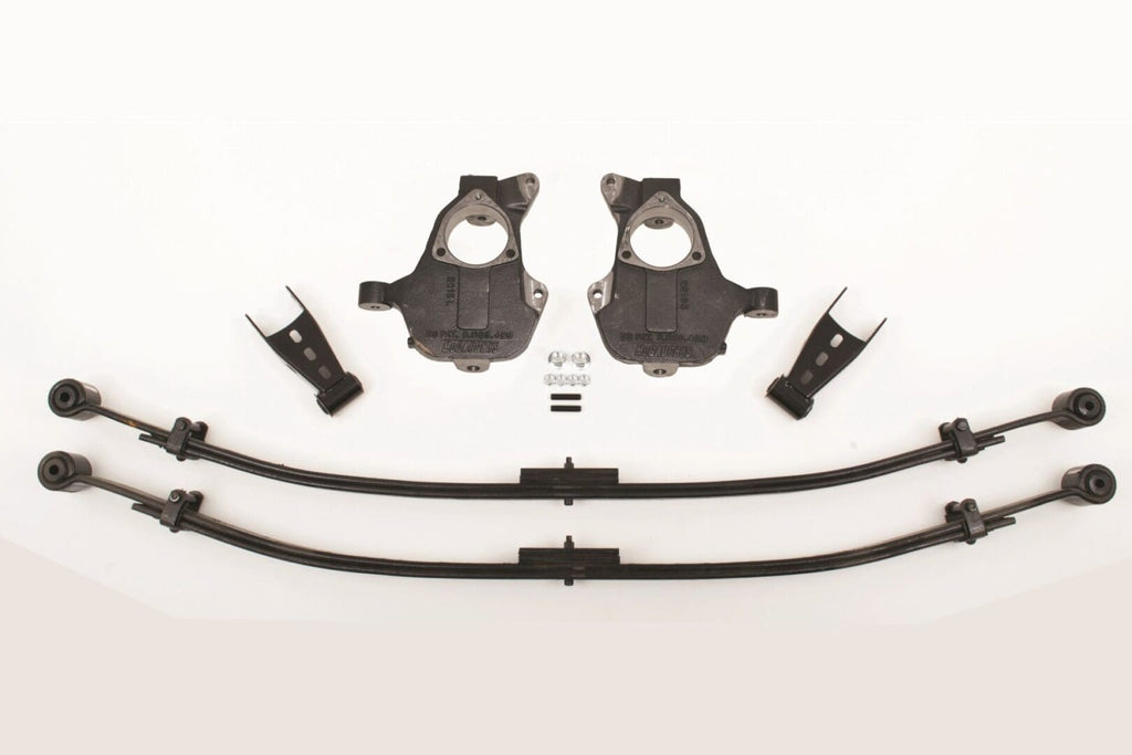 McGaughy's 2/4 Inch Spindle/Leaf Spring Lowering Kit 2014-2018 Silverado/Sierra 1500 with Stamped Steel/Alum Control Arms 2WD