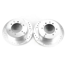 Cargar imagen en el visor de la galería, Power Stop 92-00 Mitsubishi Montero Rear Evolution Drilled &amp; Slotted Rotors - Pair