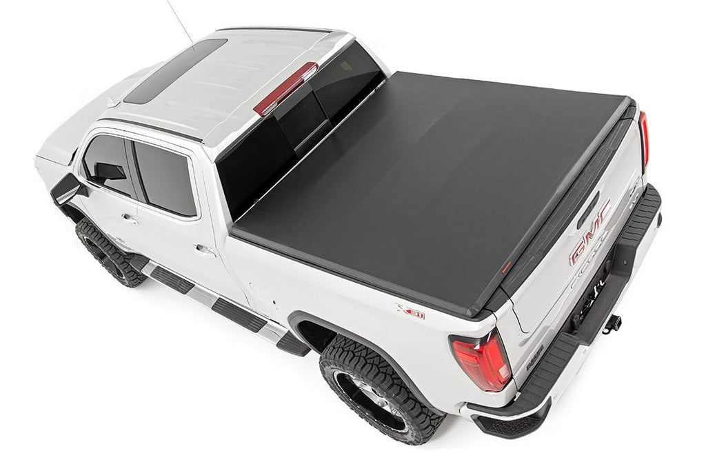 Soft Tri-Fold Bed Cover 5 Foot 10 Inch Bed Chevy/GMC Sierra 1500 (19-26)/Silverado 1500 (19-26) Rough Country