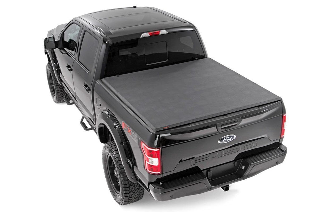 Soft Tri-Fold Bed Cover 5 Foot 7 Inch Bed Ford F-150 (15-20)/Raptor (17-20) Rough Country