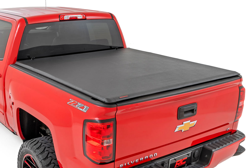 Soft Roll Up Bed Cover 6 Foot 7 Inch Bed Silverado/Sierra 1500/2500HD/3500HD (14-19 & Classic) Rough Country
