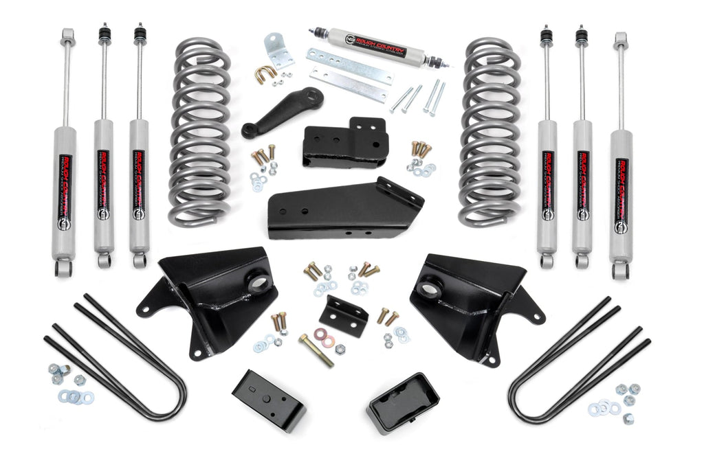 4 Inch Lift Kit Quad Front Shocks Rear Blocks Ford F-150 4WD (80-96) Rough Country