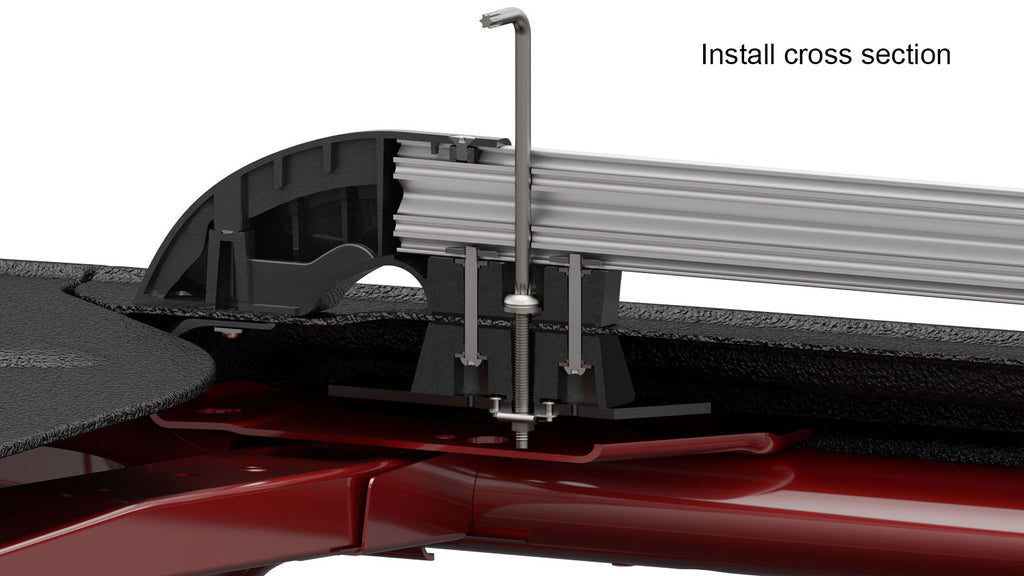 07-18 Wrangler JK 4 Door Nebo Roof Rack Main Rail Kit Black TeraFlex