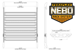 07-18 Wrangler JK 4 Door Nebo Roof Rack Cargo Slat Kit Black 6-Piece TeraFlex