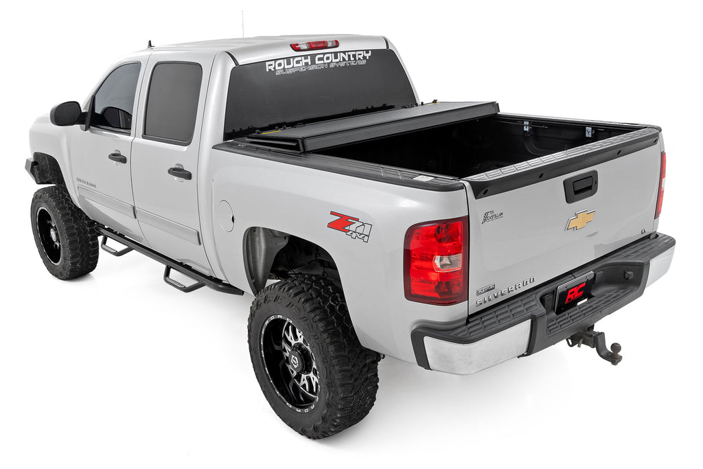 Hard Tri-Fold Flip Up Bed Cover 5 Foot 9 Inch Bed Silverado/Sierra 1500 (07-13) Rough Country