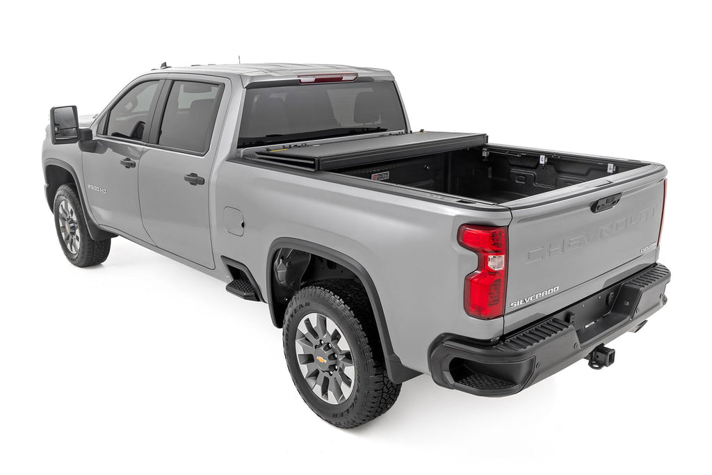 Hard Tri-Fold Flip Up Bed Cover 6 Foot 9 Inch Bed Chevy/GMC Silverado/Sierra 2500HD/3500HD (20-26) Rough Country