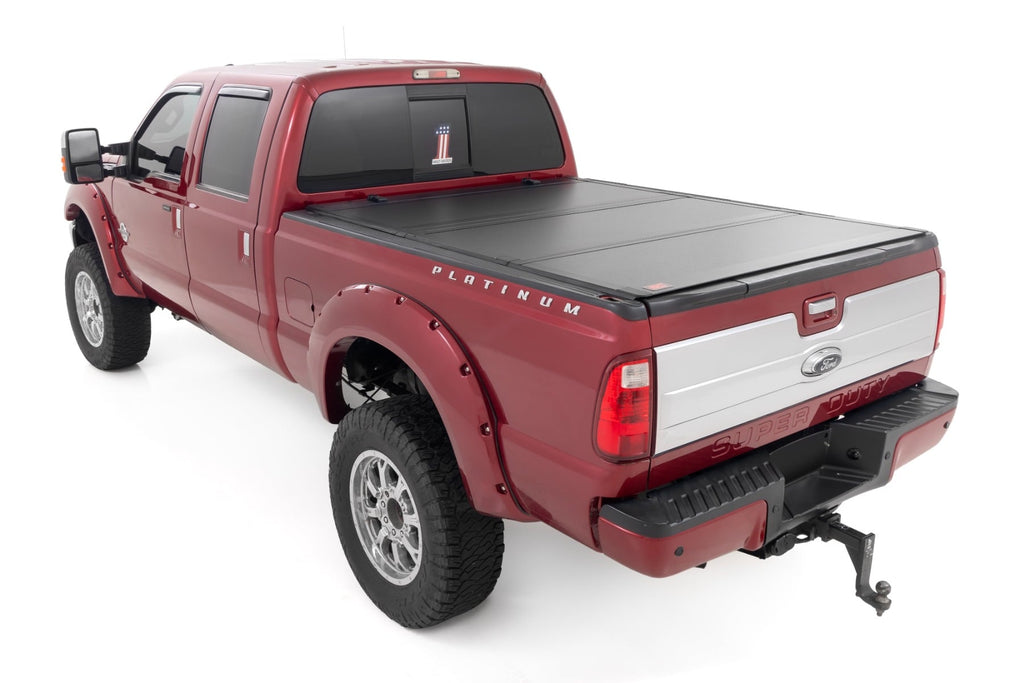 Hard Tri-Fold Flip Up Bed Cover 6 Foot 10 Inch Bed Ford F-250/F-350 Super Duty (99-16) Rough Country