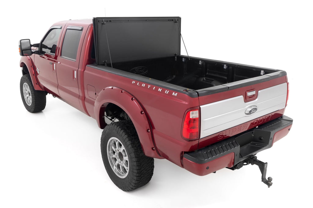 Hard Tri-Fold Flip Up Bed Cover 6 Foot 10 Inch Bed Ford F-250/F-350 Super Duty (99-16) Rough Country