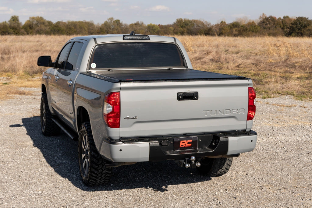 Hard Tri-Fold Flip Up Bed Cover 5 Foot 7 Inch Bed Toyota Tundra 2WD/4WD (07-21) Rough Country