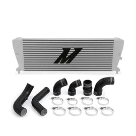Kit de intercooler diésel Mishimoto Ford Ranger 3.2L 2011+ plateado con tubos negros arrugados