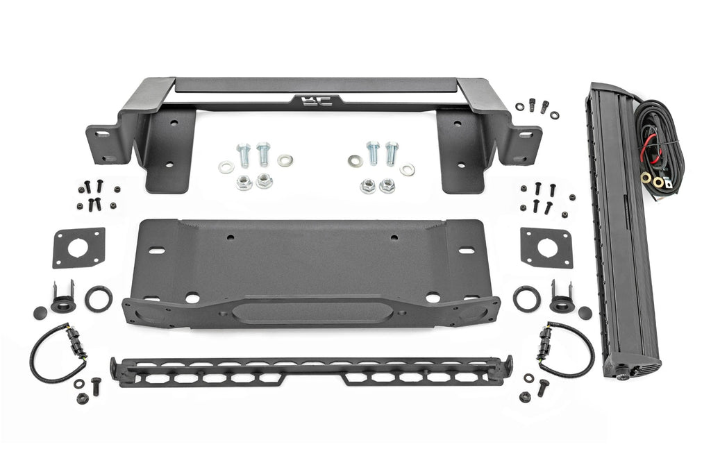 High Winch Mount All Models 20 Inch Black Single Row LED Ford Bronco (21-25) Rough Country