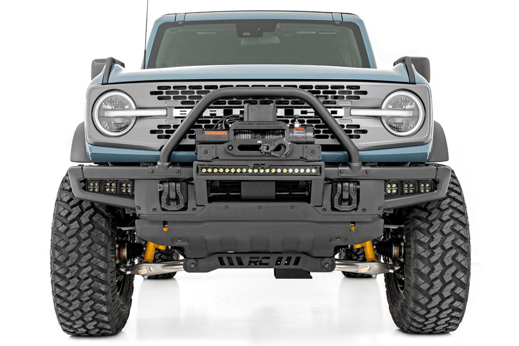 High Winch Mount All Models 20 Inch Black Single Row LED DRL Ford Bronco (21-25) Rough Country