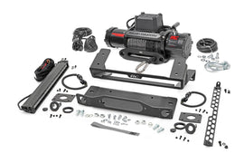 High Winch Mount All Models 12000S 20 Inch Black Single Row LED White DRL Ford Bronco (21-25) Rough Country