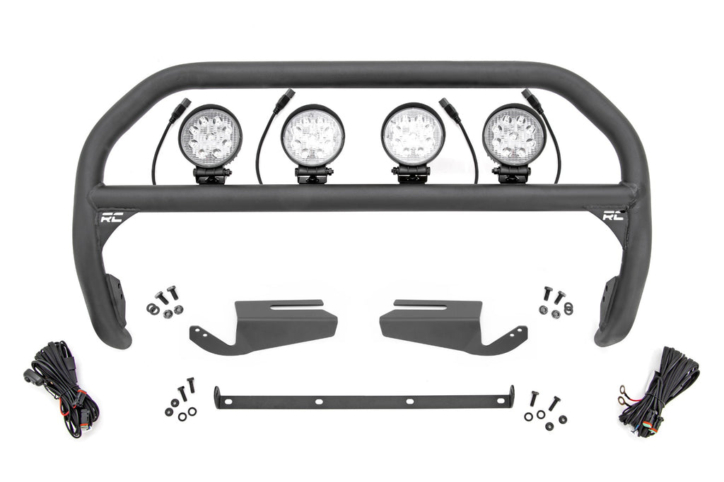 Nudge Bar 4 Inch Round Led (x4) OE Modular Steel Ford Bronco 4WD (21-25) Rough Country