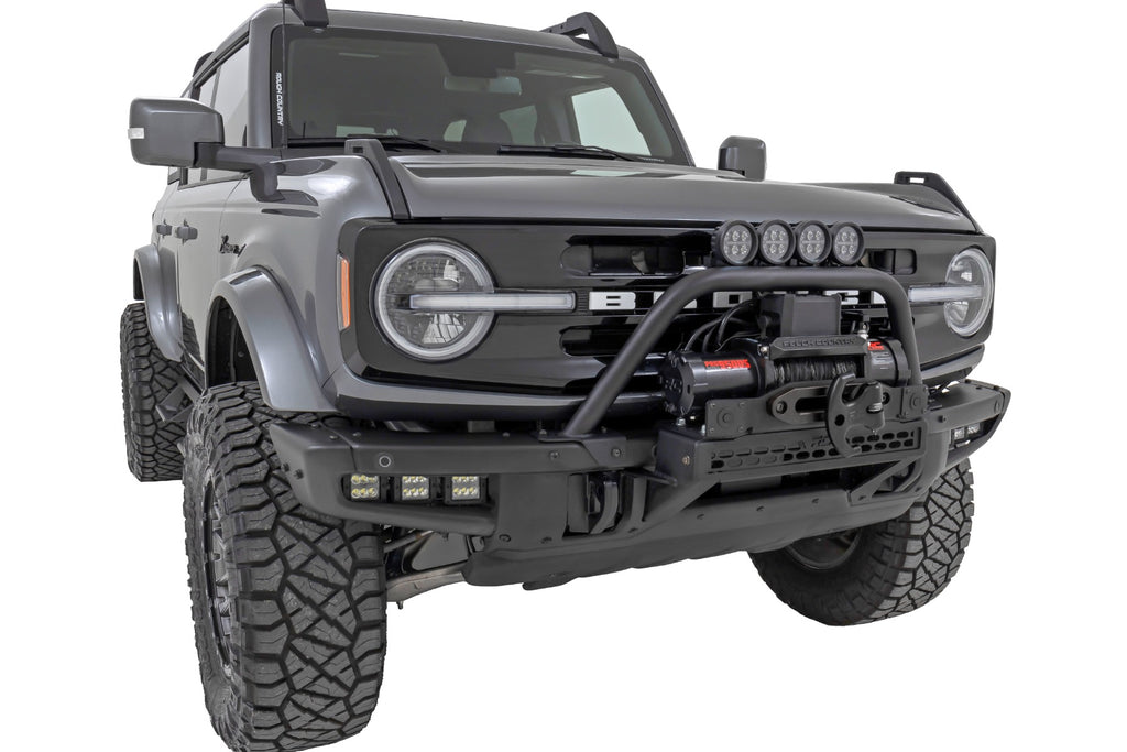 Safari Bar 3.5 Inch Round LED (Pair) Black Amber DRL OE Modular Steel Ford Bronco (21-25) Rough Country