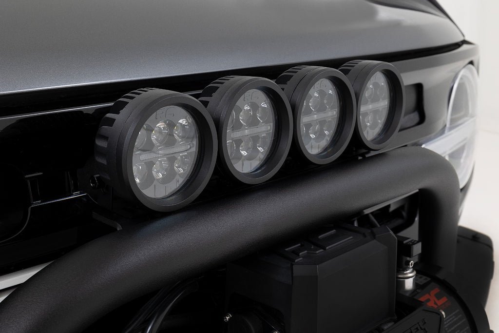 Safari Bar 3.5 Inch Round LED (Pair) Black Amber DRL OE Modular Steel Ford Bronco (21-25) Rough Country