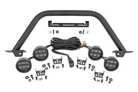 Safari Bar 3.5 Inch Round LED (Quad) Black Amber DRL OE Modular Steel Ford Bronco (21-25) Rough Country