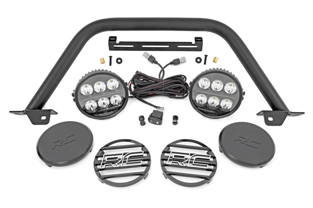 Safari Bar 6.5 Inch Round LED OE Modular Steel Ford Bronco 4WD (21-25) Rough Country