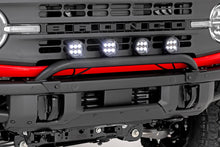 Load image into Gallery viewer, Light Bar Mount 3.5 Inch Round LED (Quad) Black Amber DRL OE Modular Steel Ford Bronco (21-24) Rough Country