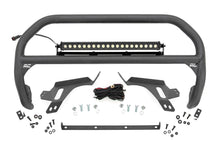 Cargar imagen en el visor de la galería, Nudge Bar w/ Tow Hooks 20 Inch Black Single Row LED Ford Bronco Sport (21-24) Rough Country