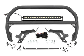 Nudge Bar w/ Tow Hooks 20 Inch Black Single Row LED Ford Bronco Sport (21-24) Rough Country
