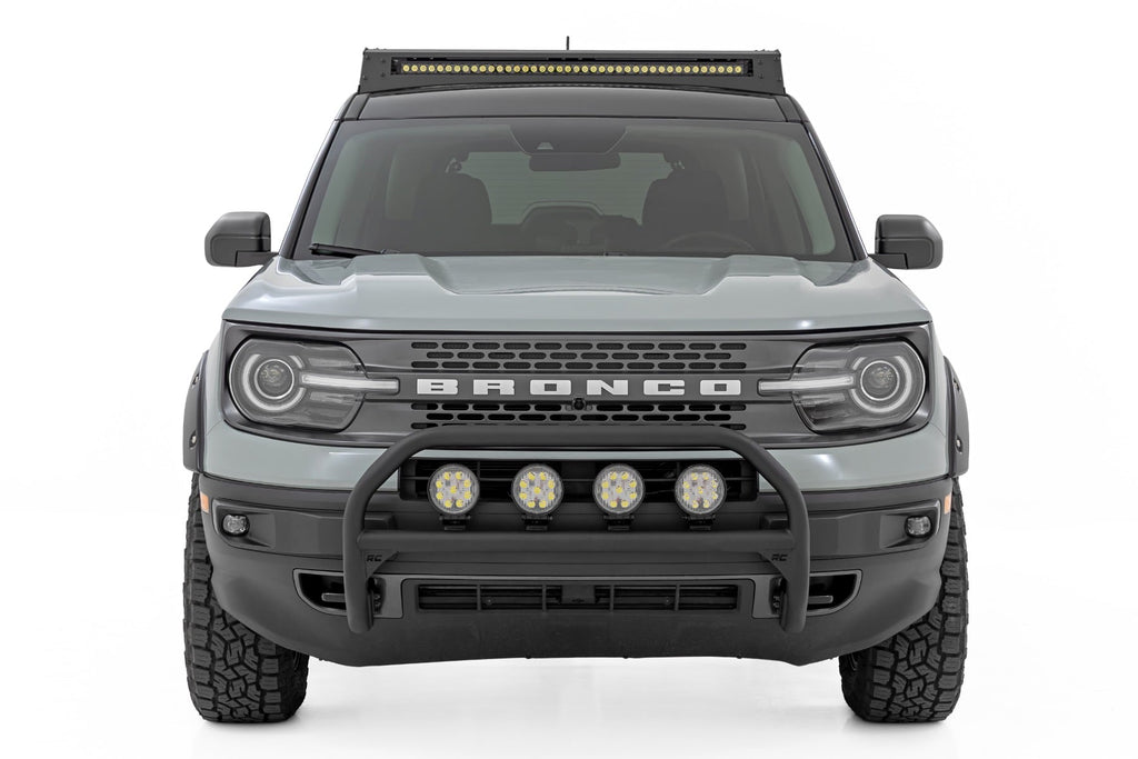 Nudge Bar w/ Tow Hooks 20 Inch Black Single Row LED Ford Bronco Sport (21-24) Rough Country